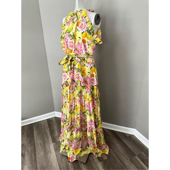 Borgo de Nor Tatiana Teired Silk Halter Gown US 12 $1272 - Picture 8 of 12